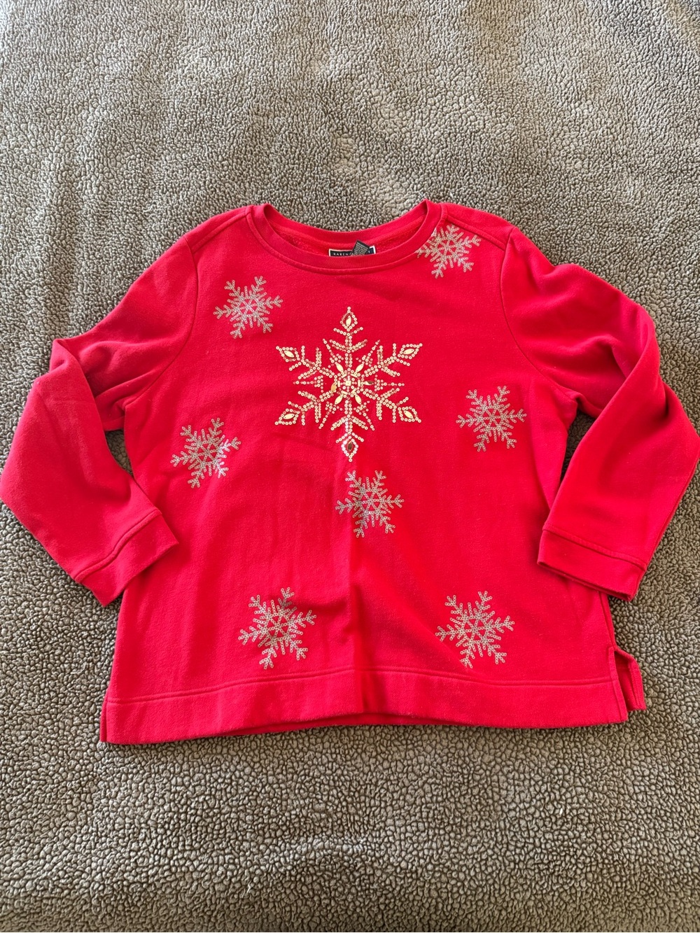 Karen Scott Red Girls' Snowflake Pullover Sweatshirt